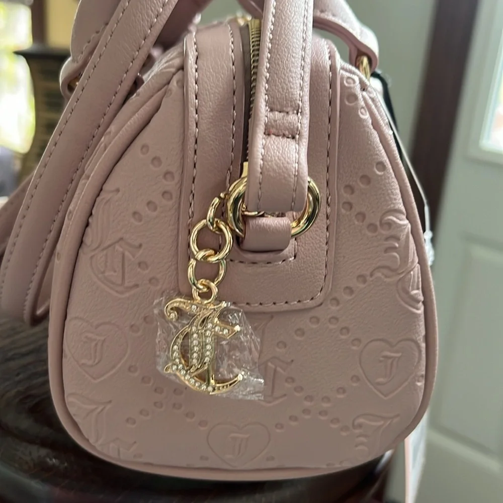 Juicy couture  Satchel  crossbody bag dusty pink  Vegan  gold accents  NWT
